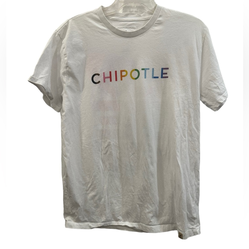 Chipotle love what makes you real unisex tee shirt size L GUC